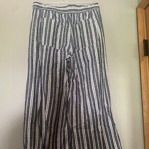 OLD NAVY- High-Waisted Striped Linen-Blend Wide-Leg Pants